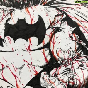 Steve McNiven Instagram - Another battle damaged Batman by request! #batman #battledamaged #conventioncommission #penandinkdrawing #stevemcniven