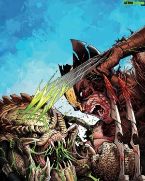 Steve McNiven Instagram - Here’s a cover for the upcoming Predator vs Wolverine series by @benjamin.percy that I pencilled and inked and Frank DArmata coloured up! Pick up the series, it’s going to be awesome! #predatorvswolverine #marvelcomics #coverart #wolverine #predator #stevemcniven