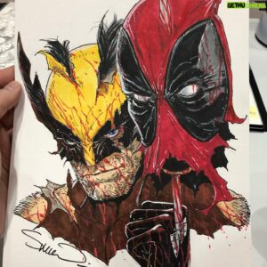 Steve McNiven Instagram - Here’s a look at a commission I did at the fantastic @mefcc ! What an amazing convention! My daughter and I had the time of our lives there! #mefcc #artcommission #originalcomicsketch #marvelcomics #stevcniven