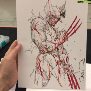 Steve McNiven Instagram - Wolverine commission from Montreal comic con! Fun show, beautiful city #montrealcomiccon #comiccommission #sketchart #wolverine #bub #stevemcniven