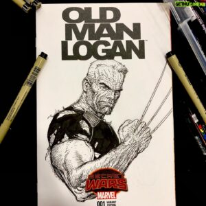 Steve McNiven Instagram - Here’s another sketch done at @fanexpodallas , done in pen and ink on a blank sketch cover. What a fun show! #wolverine #oldmanlogan #penandinkillustration #sketchcover #stevemcniven