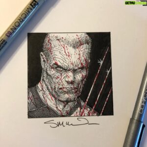 Steve McNiven Instagram - Little Logan commission done for Washington State Summercon! See you there at noon! #wasummercon #marvelwolverine #smallinkdrawing #stevemcniven