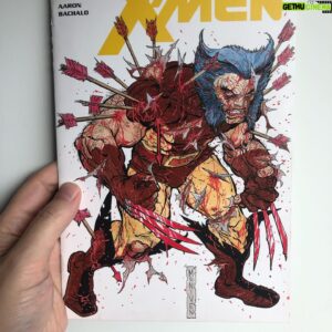 Steve McNiven Instagram - Here’s another sketch cover piece, leaning into that Wolverine trade back cover that Frank Miller did! Lots of fun, although the paper in these early 2010’s sketch covers really does suck, just terrible to work on with markers. #originalcomicart #sketchcover #marvelcomics #wolverine #battledamage #stevemcniven