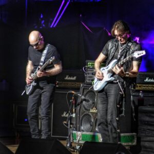 Steve Vai Instagram - We wrapped up our glorious 27 year G3 anniversary tour this weekend in LA. The whole tour was an exceptional life experience. Being on the road with this entourage was like touring in a warm float tank. It was a pleasure beyond measure. Eric and Joe never cease to amaze and inspire me with their brilliance and innovation. And to feel them on stage every night trading riffs in our jams was uplifting and exhilarating! 
On top of all that, they are solid good people and cherished friends.
Big time thanks to our crew and management that worked so hard to make it the exceptional experience that it was, and to all the folks that came to enjoy the shows. Your support is humbling🙏🏼🙏🏼🙏🏼

Group Photo: @jenrosenstein 
All Other Photos: @superdrumtech