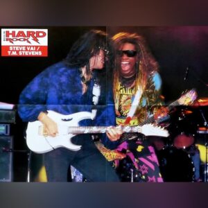Steve Vai Instagram - TM Stevens was a force of nature on bass. He was a colorful, intense, and completely accomplished player. His sound was amazingly fat and loud! I was fortunate enough to have had him play on my “Sex and Religion” recordings and the “Down Deep Into The Pain” video with Terry Bozzio and Devin Townsend. We made some powerful music and had great laughs. He was completely committed to his craft and was a professional from head to foot and was loved by the myriad celebrity artists he’s played with. He had been suffering with dementia for quite some years now and made his transition this week. My condolences to his family, friends and fans. Through the years, I loved thinking about TM and the great time we spent together as bandmates and friends.  When I visualize him now in my minds eye, I see that gigantic warm smile, that rich deep laughter voice and I feel the walls shaking in remembrance of his overall power when he played. Peace Brother.