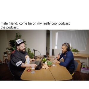 Steve Zaragoza Instagram - The fact that @stevezaragoza and I took the same photo with coordinating outfits is what I was explaining in the 5th slide! 😂😂 I’m begging the producers at @dynamicbanter to get Steve to stop the sound machine bit!!😂😂 Also feeding recently told me it was the anniversary of the time Steve went viral writing that video about that vision at Yellowstone!  #podcasts #dynamicbanter #losangeles