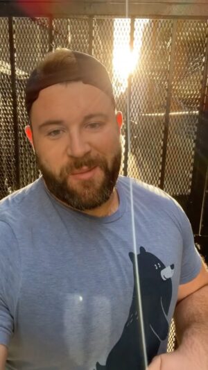 Steven Instagram - Also listen to my breathing. Am I okay? #mcfatty #alleytrash #forgettenslides #strolling #musclebear #hairychest #cher