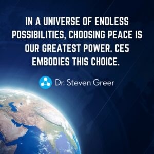 Steven M. Greer Instagram - In a universe of endless possibilities, choosing peace is our greatest power. CE5 embodies this choice.