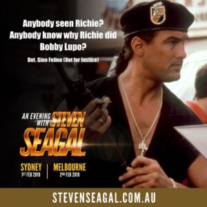 Steven Seagal Instagram - AUSTRALIA! To my fantastic, loyal and long time fans down under, I am coming your way in 10 weeks! 
Join me as the good folks at Fast Track Events Australia are putting on an evening in Sydney and Melbourne as I discuss my life & career in depth.

We will talk about my career, martial arts and more. I am excited to see Australia and meet my fans!

Go to www.stevenseagal.com.au for more information.

#stevenseagal #aneveningwithstevenseagal #fasttrackeventsaustralia #melbourne #sydney #australia #martialarts #aikido