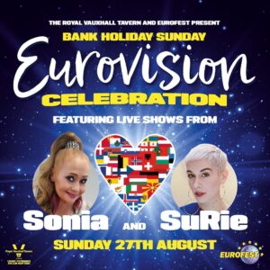 SuRie Instagram - ICONIC BANK HOLIDAY GIG ALERT! 

27 August @rvtofficial I’ll be sharing the bill with none other than Sonia; serving you an iconic bank holiday show. Sonia SuRie Sunday, anyone?
