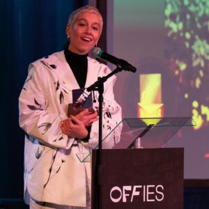SuRie Instagram - 2024 Off-West End Award, Lead Performance in a Musical. 
On this World Theatre Day I am grateful and proud and marking a moment and now crawling back under my rock. 

📷 @bonniebritainphotography 
🏆 @offwestendcom 
💜 @thelavendertheatre