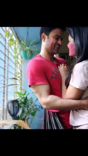 Suruchi Adarkar Instagram - Making memories as colourful as rainbow 🌈♥️🫶🏻
#happyholi 
#firstholi
#coloursofjoy