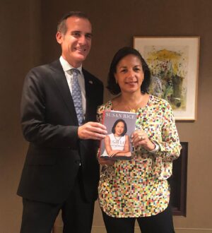 Susan Rice Instagram - What a great night, LA! Thank you to @LiveTalksLA, @museumoftolerance, and Larry Edmunds for hosting and my friend @ericgarcetti for such a fun conversation about my new book #ToughLove.