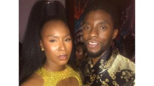 Sydelle Noel Instagram - This pic was taken at our wrap party for BP.  Later on, Chadwick pulled me aside and asked why I always have that stupid wig on my head. I told him honestly b/c I hadn’t fully embraced being bald. He then told me, “You need to! You are a beautiful black woman and being bald only enhances your beauty. Man, you’re a Dora! You a badass! You’ll see!” ... and I did. 

That’s the kind of person Chadwick was, he would build you up no matter what. He was a deep and profound man and his spirit was always enlightening. I’m grateful to have known such an amazing man/king and to have called him a friend.

There were qualities in Chadwick that I can only wish to achieve some day. Conversations that we had in the past and now looking back... make sense now. My heart is broken and I not only pray for his friends, family and his lovely wife Simone, but to all who was struck by his loss... which is most. #ChadwickBoseman #WakandaForever