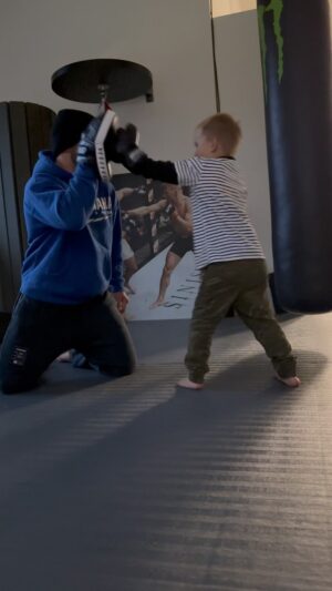 TJ Dillashaw Instagram - First day of BMT training with my son. He asked me to do kickboxing with him, 🥺 melt my heart haha. Keep it fun and he will want to continue. Our @bangmuaythai is tight. 
.
Trying to be like @eliasedenpaez