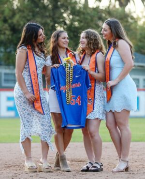 Tabitha Soren Instagram - The seniors on the Pomona Pitzer Sagehens softball team sweetly included Dixie in their senior day festivities. There is so much kindness and tragedy in the world. It's hard to hold both at once. ⁠
⁠
Looking back on Dixie's final graduation, we just did the best we could with since it was during 2020 and Covid. The most important element for Dixie was having Ross by her side.  He was always welcome in our corona bubble. ⁠
⁠
Congrats to the strong and compassionate seniors who have kept Dixie alive in the Pomona-Pitzer dugout and on the field: ⁠
⁠
Erika Rivera (pitcher, @erikakika__) 🧡⁠
Shelby Hawkes (catcher, @shelbymhawkes) 💙⁠
Lauren Ziment (outfielder, @_lauren_z_) 🧡⁠
Morgan Groves (outfielder, @mmorgannn10) 💙