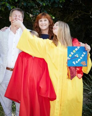 Tabitha Soren Instagram - The seniors on the Pomona Pitzer Sagehens softball team sweetly included Dixie in their senior day festivities. There is so much kindness and tragedy in the world. It's hard to hold both at once. ⁠
⁠
Looking back on Dixie's final graduation, we just did the best we could with since it was during 2020 and Covid. The most important element for Dixie was having Ross by her side.  He was always welcome in our corona bubble. ⁠
⁠
Congrats to the strong and compassionate seniors who have kept Dixie alive in the Pomona-Pitzer dugout and on the field: ⁠
⁠
Erika Rivera (pitcher, @erikakika__) 🧡⁠
Shelby Hawkes (catcher, @shelbymhawkes) 💙⁠
Lauren Ziment (outfielder, @_lauren_z_) 🧡⁠
Morgan Groves (outfielder, @mmorgannn10) 💙