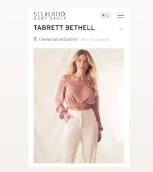 Tabrett Bethell Instagram - Thrilled to join modelling agency  @silverfoxmgmt 

Bookings - roxanne@silverfoxmgmt.com.au

Many moons ago I started modelling when I was 14. 

It wasn’t something  I set out for but the door kept opening so I went in.

Modelled in the era of predators and A holes and learnt a lot.

The industry is different now . 

Much more aware..

Much more conscious..

Loving how the industry celebrates diversity and whatever the art form, I love being a muse and the joy of collaborating with talented  artists..

🖤🖤🖤