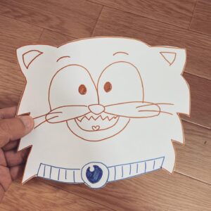 Taichi Masu Instagram - 🍉
家の中で夏祭りをしようと
お面を作ってみた結果、
妻から
『なに？ そのレトロなタッチの犬は』
と言われました。

#チャッピーです
#パプワくんが好きだったんです
#３０年経っても描けるくらいに

#伝われ同世代

#安全な場所で
#無理なく過ごすべき夏