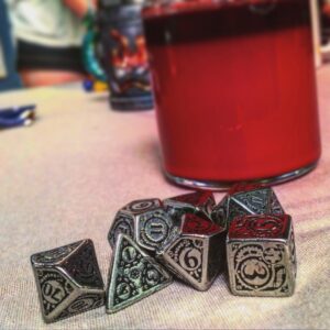 Taliesin Jaffe Instagram - Dice from jpcguy89 and our dragon candle from @tribalityrpg thank you!!!