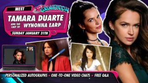 Tamara Duarte Instagram - On Sunday, January 31st at 4:00pm ET come hang out with the cast of Wynonna Earp at @galaxyconlive! Join in One-to-One Video Chats, Get Personalized Autographs, and see a FREE Live Stream Q&A! Link in bio :)