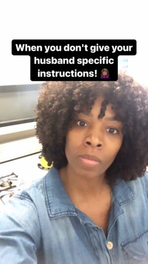 Tamberla Perry Instagram - Lemme tell y'all somethin.. "Take the meat out" means put it in water so it can THAW!😂😂Especially if dinner is in a few hours!  Meat just been chillin on the counter for TWO hours🤦🏾‍♀️!!

#marriedlife #communicationmatters #husbands #comedy #reelsinstagram #specificity #hethebest #marriagehumor