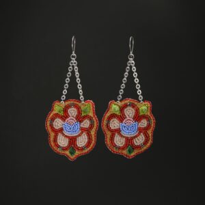 Tania Larsson Instagram - New drop tonight at 6pm MT!

Vintage red whitehearts, Cheyenne pink, greasy yellow and greasy blue beads are some of my favourite beads!

I consider my work “extreme slow fashion” because it starts on the land; from cleaning the skins, tanning the hides, washing then dyeing caribou hair, beading and tufting the pieces, hand cutting the horn or antler then sanding and polishing them for each pieces to hand making my ear wire.

Like always this is a small drop so if you have a tried for a while to get a piece with no luck make sure to send me a message with your email address for a not-so-secret drop 🤫 soon. Until then see you tonight on my website ❤️

#gwichinfinejewellery #cariboutufting #vintagebeads #muskoxhorn #moosehide