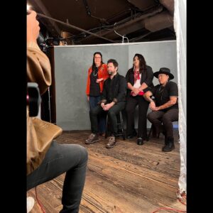 Tania Larsson Instagram - It was an honour to be there for my love @razellebenally on her press stop at the @hollywoodreporter for the documentary series “Murder in Big Horn” she directed with @themillenniumgalkin for @showtime. The world premiere is happening tomorrow morning (01/22/23) at @sundance film festival at the iconic @egyptiantheatrepc 

The portraits were done by the talented and kind @justinbettman who made them all feel comfortable in front of the camera and really honoured them and the important work they are bringing forth for the world to see.

Razelle is wearing @tania.larsson custom handmade bison horn, gold and diamonds earrings with a 14k gold dentalium shell necklace. Hat by @apachehatco