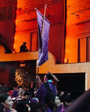 Tania Larsson Instagram - This is my love Razelle Benally graduating from NYU Tisch with her MFA this past month!

I’m extremely proud of her massive accomplishment not only did she survive the pendemic while in graduate school but she also had to work full time in two jobs as a writer on Dark Winds, and a director for the @showtime documentary series Murder in Big Horn while a full time student to be able to graduate.

She was nominated by her faculty with the honour to lead them during the salute ceremony as the banner bearer for the Maurice Kanbar Institute of Film and Television. She was also recognized in the speech of the president of her school during the ceremony and we screamed way too loud in joy when we heard her name out loud!

You can count on your fingers how many Indigenous people have graduated from this prestigious program and I’m so proud of her for honouring her gifts and working so hard for this accomplishment. I would also like to thank the faculty who saw her talents and pushed her to get even better!

Congratulations my love for graduating with the class of 2023 💜💜 #nyutisch #nyuclassof2023