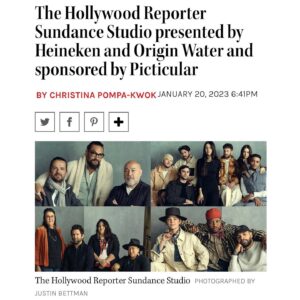 Tania Larsson Instagram - It was an honour to be there for my love @razellebenally on her press stop at the @hollywoodreporter for the documentary series “Murder in Big Horn” she directed with @themillenniumgalkin for @showtime. The world premiere is happening tomorrow morning (01/22/23) at @sundance film festival at the iconic @egyptiantheatrepc 

The portraits were done by the talented and kind @justinbettman who made them all feel comfortable in front of the camera and really honoured them and the important work they are bringing forth for the world to see.

Razelle is wearing @tania.larsson custom handmade bison horn, gold and diamonds earrings with a 14k gold dentalium shell necklace. Hat by @apachehatco