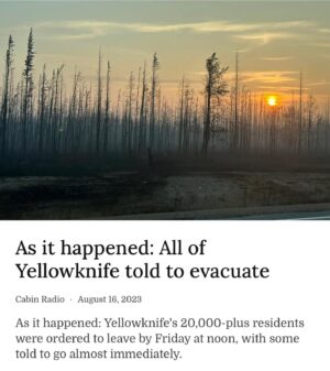 Tania Larsson Instagram - Praying for everyone to make it out safely of Yellowknife with the out of control wildfires so close to town 🙏🏽

Razelle, Phezuta and I left last week after our hide camp was shut down early due to the heavy smoke making it dangerous for us to work and stay outside. We drove down to Santa Fe for Indian Market and were welcomed early by @ataumbimetals who has been such a great support in these stressful times.

My dad and @isaacayiku10 made it out of town yesterday and it’s such a relief that my whole family is safe in Alberta.

Tears coming down my face as I write this post hoping to have a home to come back to and that everyone makes it out safely with the 20  hours drive to Calgary.

#yellowknife #denendeh #wildfires