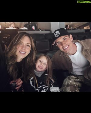 Tanner Novlan Instagram - Thanks @lakings for Poppy’s first game! and to @franciscoxrivera for having us join the broadcast! Go Kings Go