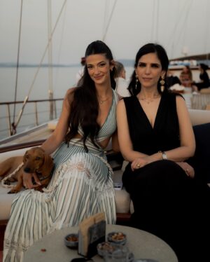 Tara Emad Instagram - Cruising with @cartier in Bodrum a few days ago ♥️

Felfel is now a leetol celebrity 🐾 

Wearing @eliesaabworld 🤍
Styled by @cedrichaddad #styledbyced
And glammed by @kiwarkis 
Mgmt @mad_solutions