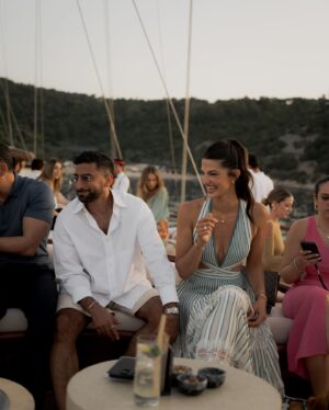 Tara Emad Instagram - Cruising with @cartier in Bodrum a few days ago ♥️

Felfel is now a leetol celebrity 🐾 

Wearing @eliesaabworld 🤍
Styled by @cedrichaddad #styledbyced
And glammed by @kiwarkis 
Mgmt @mad_solutions