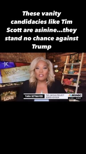 Tara Setmayer Instagram - In light of this latest fool, Senator Tim Scott, announcing his doomed to fail run for President, I’m posting my recent comments on @allinwithchris about the growing GOP field. It’s asinine! They have no chance!