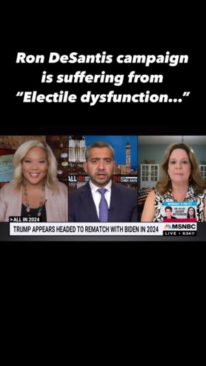 Tara Setmayer Instagram - On @allinwithchris on MSNBC, I said there’s not a damn thing any of the GOP candidates can do to stop Trump from winning the primary. That ship has sailed. 
Ron DeSantis is certainly not the guy. He suffers from “Electile Dysfunction…”