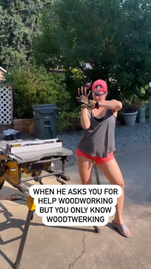 Tatiana Zappardino Instagram - When your boyfriend asks for help in his workshop…little does he know you’re extra AF. 😎 Can’t say I didn’t warn him!

Yo @dewalttough you need a new spokesperson? 🤓
.
.
.
.
.
.
.
#funny #woodworking #80smusic #construction #comedy #dance #girlpower #joke #expert #relationshipgoals #dewalt #twerking