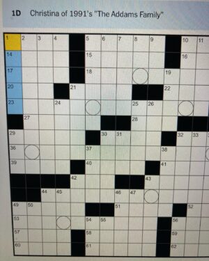 Tawny Cypress Instagram - Anyone got a hint for me?  @riccigrams #nytimescrossword #myfriendisacrosswordclue