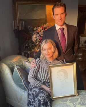 Taylor Black Instagram - (Proud wifey post 🥰)
Last year this time, Brad was commissioned to make an intimate portrait of the late Queen Elizabeth II in her youth for His Majesty King Charles III.  He made the portrait using a nearly extinct technique, 24K gold point drawing on a prepared ground of crushed bone & rabbit skin glue (crazy, I know! 😅). Word came earlier this year from the Joint Principal Secretary to the King at Buckingham Palace that the work was safely received & now exists in the Royal collection in England 😊.

It was so cool to see the correspondence to HRH King Charles III on the Buckingham Palace stationary. My heart skipped a beat! 

We were so bummed that the Queen passed away during this time last year, as the original portrait commission was to be done from life, but it’s an amazing step nonetheless for @blivblack , who never ceases to amaze me with all his talents 🥰❤️ 

Thank you to @christopherhyland for making this happen, & for being such a wonderful person 🤍
.
.
#portraiture #bradlivingstoneblack