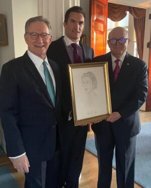 Taylor Black Instagram - So proud of my talented other half, @blivblack ! 👨🏻‍🎨 Yesterday, we had the pleasure of visiting the @themorganlibrary NYC, where the study of Brad‘s intimate 24k gold point portrait drawing, commissioned for King Charles III of the late Queen Elizabeth II by Christopher Hyland, now resides in @themorganlibrary ‘s collection! 

This year has been exciting with acquisitions of Brad’s work by the British Royal Collection, the  @peabodyessex Museum, the @themorganlibrary , and the collections of loyal patrons and dear friends. Endlessly proud of you @blivblack 😘, excited for what’s next! 🥳