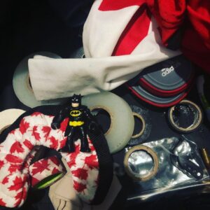 Taylor Kitsch Instagram - Want to thank #ronaldmcdonaldhouse for such a great afternoon. Get to lace ‘Em up on the ice w NYPD/real True Detectives/NJPD. Spend some time with some amazing families and kids that really encompass true strength and compassion.
Although was held off score sheet(tried to chisel) I still left smiling ;)
One lil man (Dillon)gave me his Batman. He’ll forever be in my bag for g’luck, and to simply not take our days for granted.
#ronaldmcdonaldhouse 
#hockeyfightscancer 
#faceofftofightcancer 
#mdcproductions 
#representstevieY#19
#nypd
#njpd
#blamethenewwheels
#heldoffscoresheet
#missedonetimer
