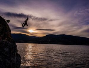 Taylor Kitsch Instagram - Not huge air but nonetheless higher than the sun...
Water was not how I remember it...was freeeeeeezin’.
Had to take a dip in the lake I grew up at tho..OGOPOGO enticing me to no end:)
Def swinging back through next summer... longer than a couple days.
#kelowna 
#hometown
#onyou
#shesreal
#🦖🐉
#gutcheck