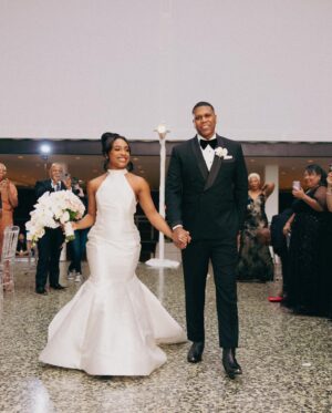 Taylor Polidore Instagram - HUSBAND AND WIFE. 

Venue: @mfahouston 
Wedding Planner: @aislerunners 
Photographer: @photosbyreem 
Dress: @byheirofgrace 
Tux: @tailoredstandard 
Decor/Florals: @plantsnpetals 
Lighting Design: @360avdesign 
Nails: @ocho.alley 
MUA: @enellemakeup 
Hair: @unbleavablehair