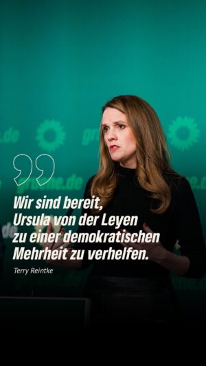Terry Reintke Instagram - Bei der Europawahl haben rechtspopulistische Parteien in Deutschland, aber auch in weiteren europäischen Ländern, stark an Zuwachs gewonnen.

Umso wichtiger ist es jetzt, dass wir für pro-europäische, demokratische Mehrheiten im Europäischen Parlament arbeiten. Wir sind zu Verhandlungen für die Bildung einer neuen EU-Kommission bereit und werden Ursula von der Leyen unterstützen, eine demokratische Mehrheit zu erreichen.

Wir wollen mitregieren und Verantwortung übernehmen: Für ein Europa, das unseren Wohlstand erneuert, Kurs beim Klimaschutz hält und Frieden, Freiheit und Sicherheit in Europa schafft und sichert.💚 Mit diesem Anspruch gehen wir jetzt auch in die Verhandlungen.