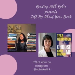 Tess Gerritsen Instagram - Join me and Robin on Instagram live!