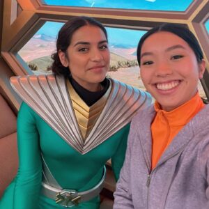 Tessa Rao Instagram - Since the strike ended (  again, the BIGGEST shoutout/thanks/appreciation to all involved for all of us creatives - you did it 🙌🏽) I’ve been meaning to post some of the MANY bts photos sitting in my phone gathering dust. SO, in honour of @powerrangers’ @glaad nomination, I thought it was fitting to start with a lil Fizzy post 🧡💚 @jacquelinejoe1 as I’ve said 1000 times, it was an absolute privilege to work with you (again 😎), thank you for being the brilliant ray of sunshine that you are, & sorry Izzy got so protective all those times 😅