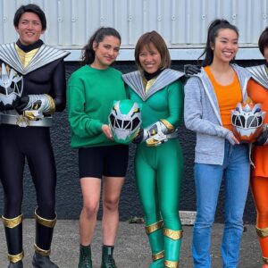 Tessa Rao Instagram - Since the strike ended (  again, the BIGGEST shoutout/thanks/appreciation to all involved for all of us creatives - you did it 🙌🏽) I’ve been meaning to post some of the MANY bts photos sitting in my phone gathering dust. SO, in honour of @powerrangers’ @glaad nomination, I thought it was fitting to start with a lil Fizzy post 🧡💚 @jacquelinejoe1 as I’ve said 1000 times, it was an absolute privilege to work with you (again 😎), thank you for being the brilliant ray of sunshine that you are, & sorry Izzy got so protective all those times 😅