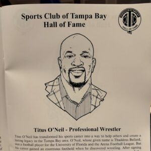 Thaddeus Bullard Instagram - Tonight, supporting my friend and tremendous force for good in our community @titusoneilwwe , who will be inducted into the @sportsclubtampabay Hall of Fame. Well deserved, congratulations!