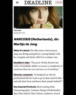 Thekla Reuten Instagram - Narcosis is on Deadline’s Oscar Shortlist Predictions #thankyou #suchanhonour #kindwords Such amazing list to be part of #beautifulfilms #inspiringfilmmakers ❤️