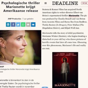 Thekla Reuten Instagram - From Nov3rd available in the USA! Marionette has now been sold to 73 countries. Happy the film is so widely seen @bosbros.filmtv @iamelijahwolf @therealdawnsteele @samhazeldine